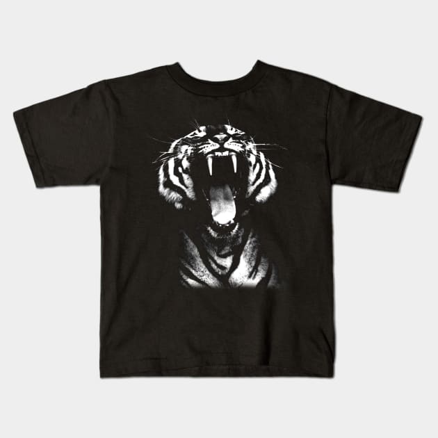 tiger, screaming tiger Kids T-Shirt by hottehue